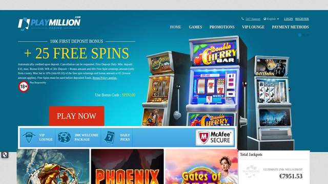 PlayMillion casino screenshot